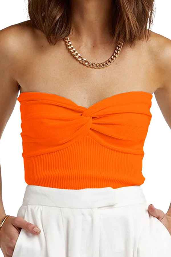 Sexy Solid Color Off Shoulder Knitted Fashion Crop Top image 9
