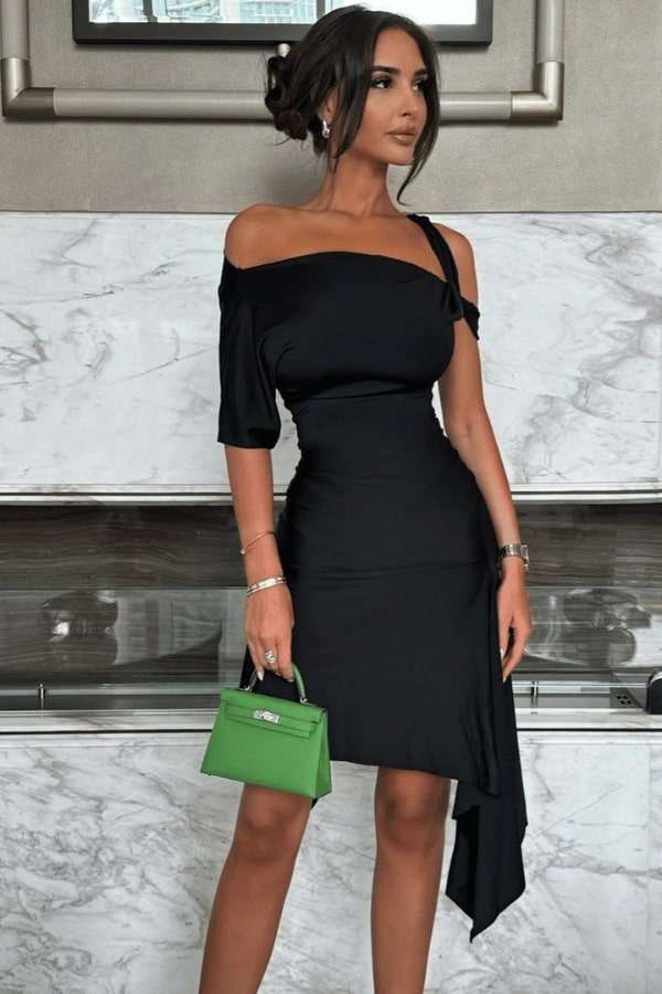 Chic Asymmetry Mini Dress image 3