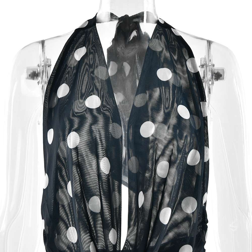 Polka Dot Sleeveless Dress with Ruffled Hem image 6