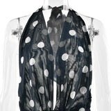 Polka Dot Sleeveless Dress with Ruffled Hem image 6