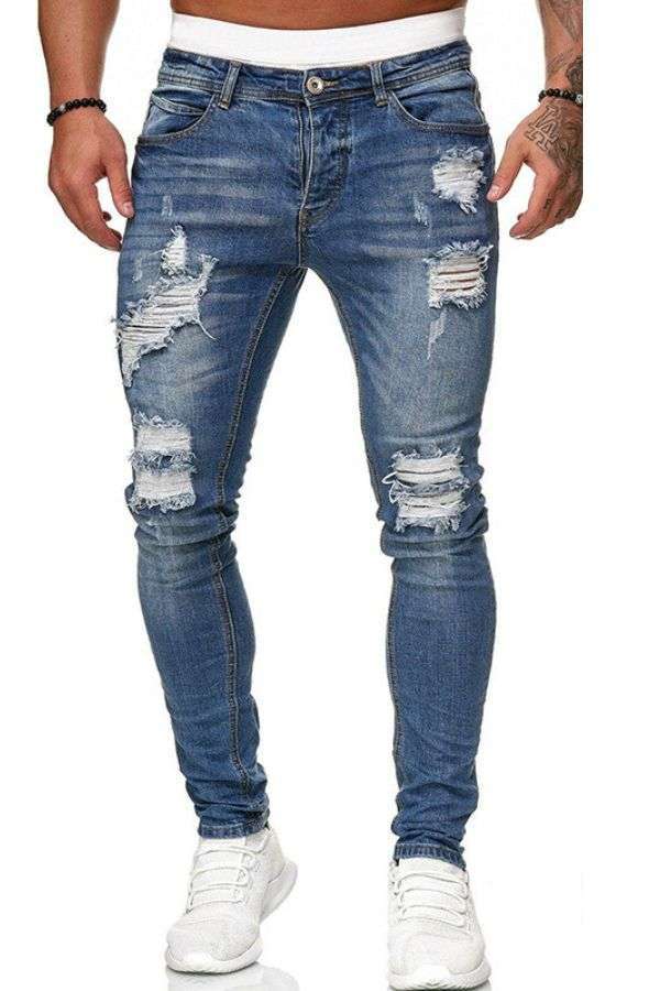 Men's Distressed Skinny Jeans image 0