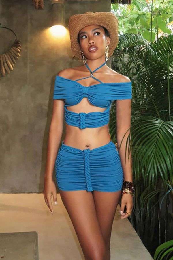 Two-Piece Summer Outfit - M, Blue image