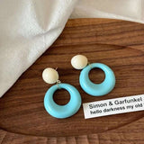 Colorful Retro Hoop Earrings Set image 3