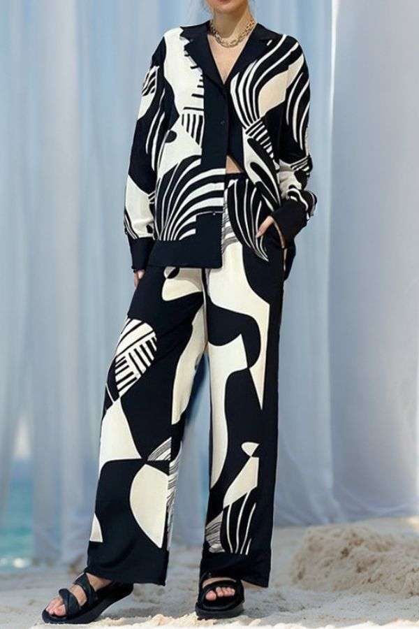 Printed Western Co-Ord Sets - L, Multi Black image