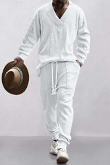 Full Sleeve Drawstring Co-Ord Set - L, White image