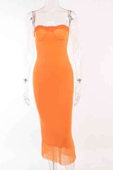 Sexy Lace Patched Mesh Layered Sleeveless Maxi Dress image 3