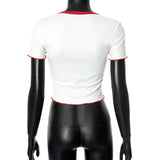 Cherry Embroidered Ringer Crop Top image 5