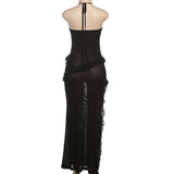 Halter Maxi Dress with Ruffle Details image 6
