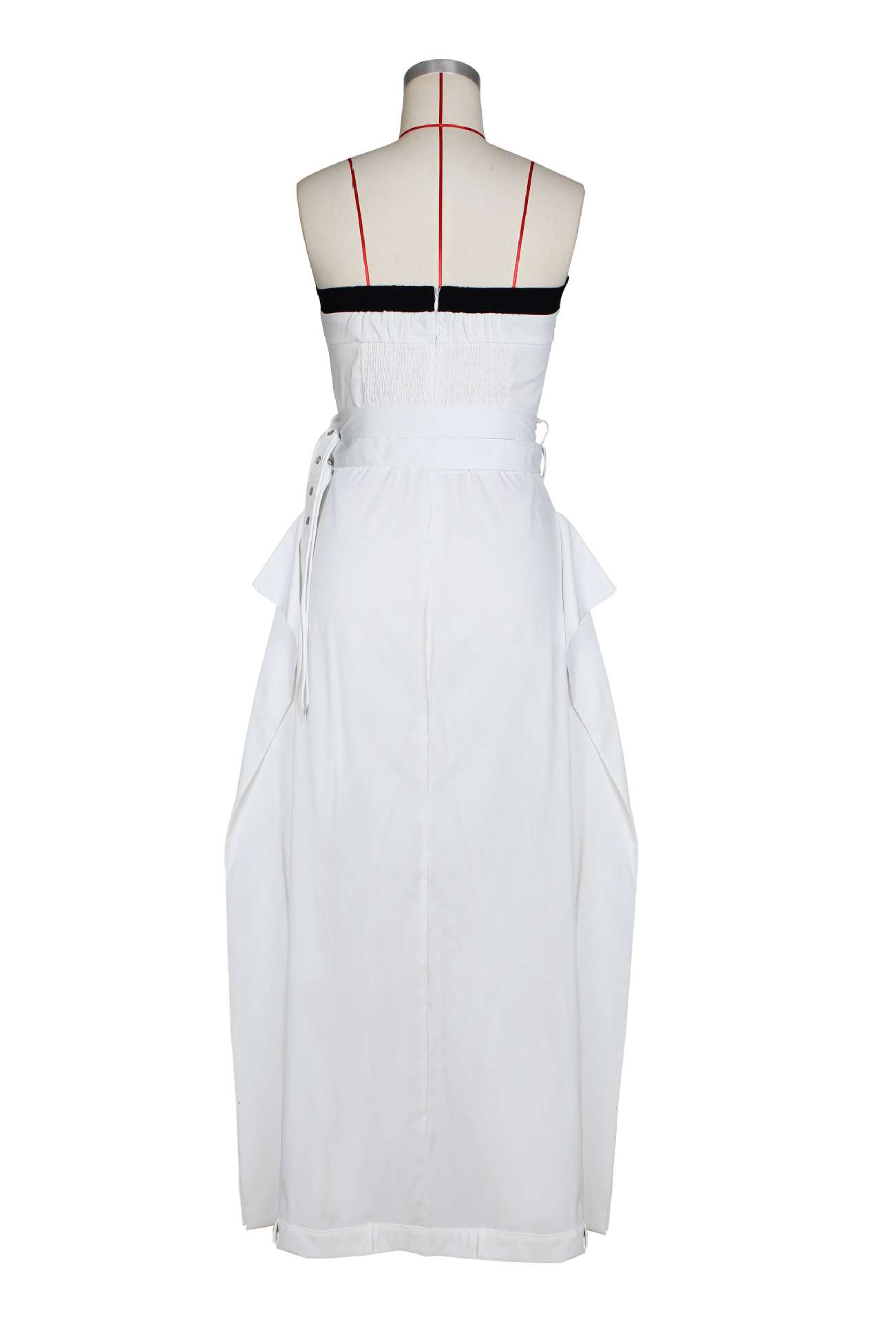 Strapless Button-Down Belted Maxi Dress image 4