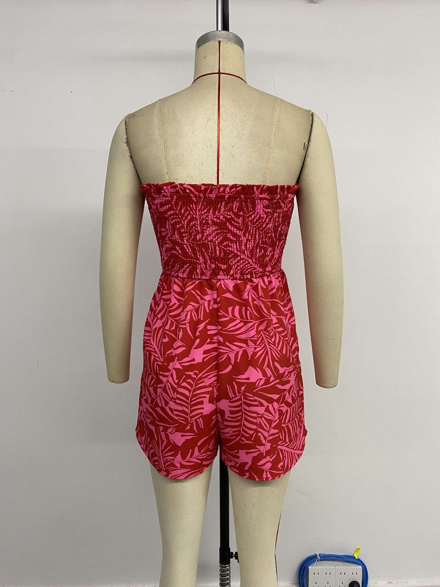 Strapless Tropical Print Romper image 4