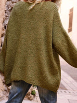 Cozy Knit Sweater with Neon Heart Embroidery image 3