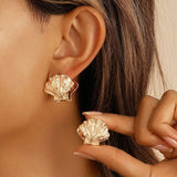 Rose Gold Shell-Shaped Earrings image 2