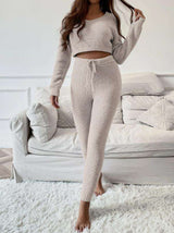 Cozy Plush Two-Piece Set - S, Whitecap Grey image