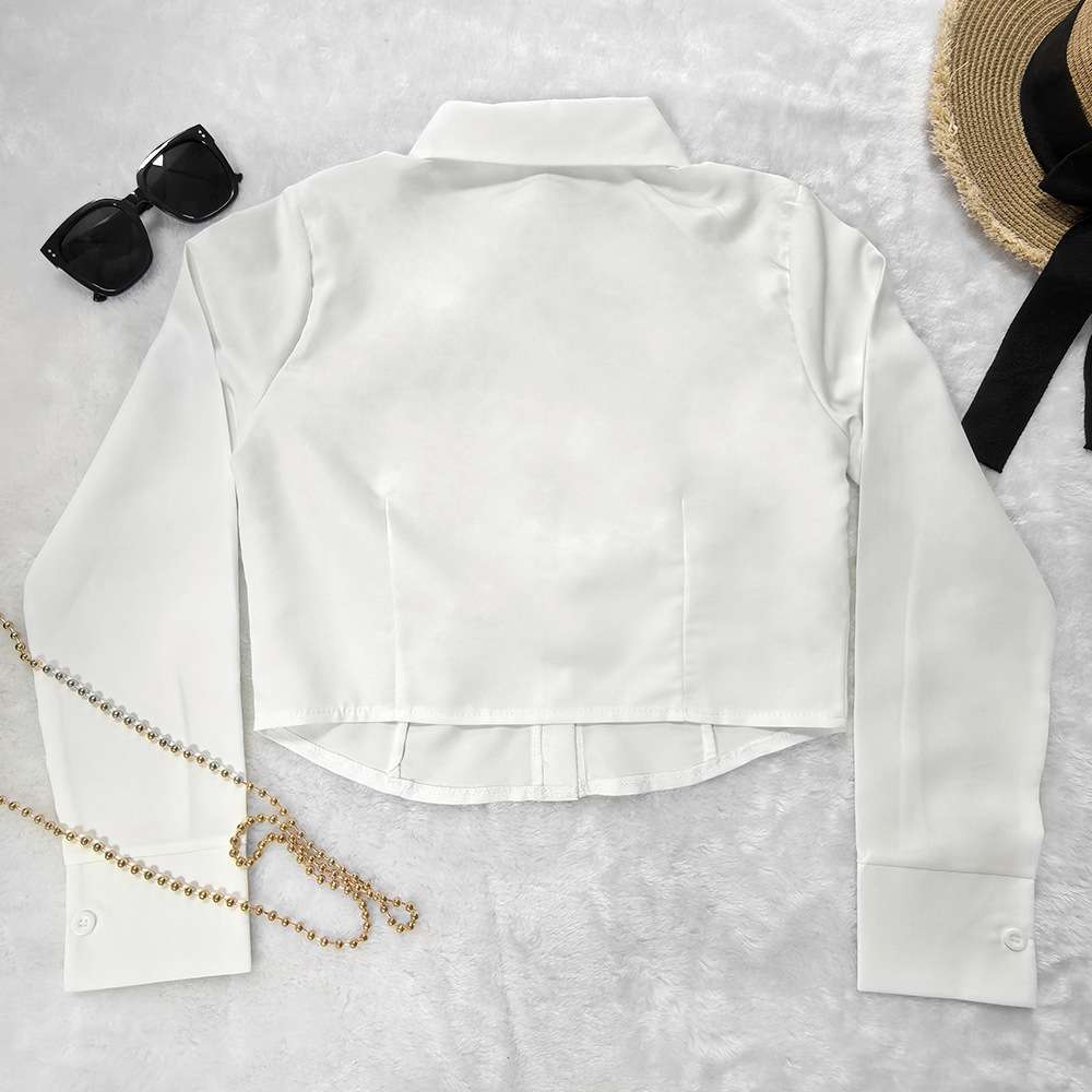 Ruched Front Button-Down Blouse image 5