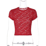 Floral Print Net Crop Top image 3