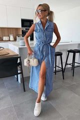 Midi Shirt Dress with Belt image 0