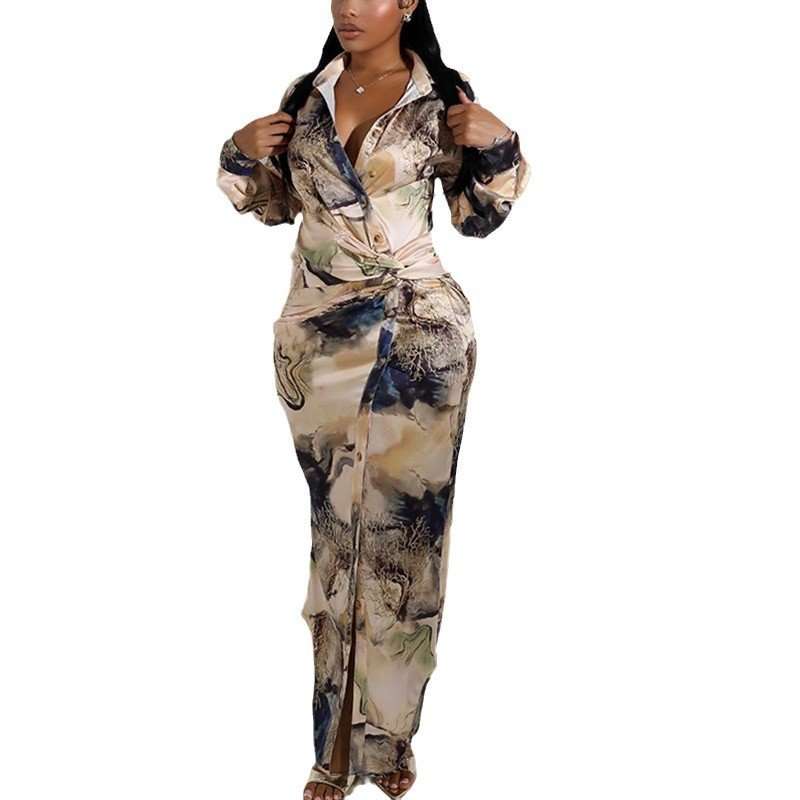 Sweet Talking Print Maxi Dress - S, Multi Beige image