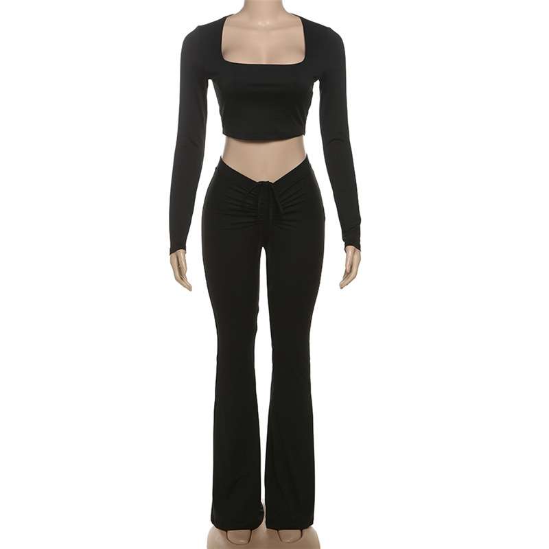 Solid Color Long Sleeved Hot Loungewear Set image 4