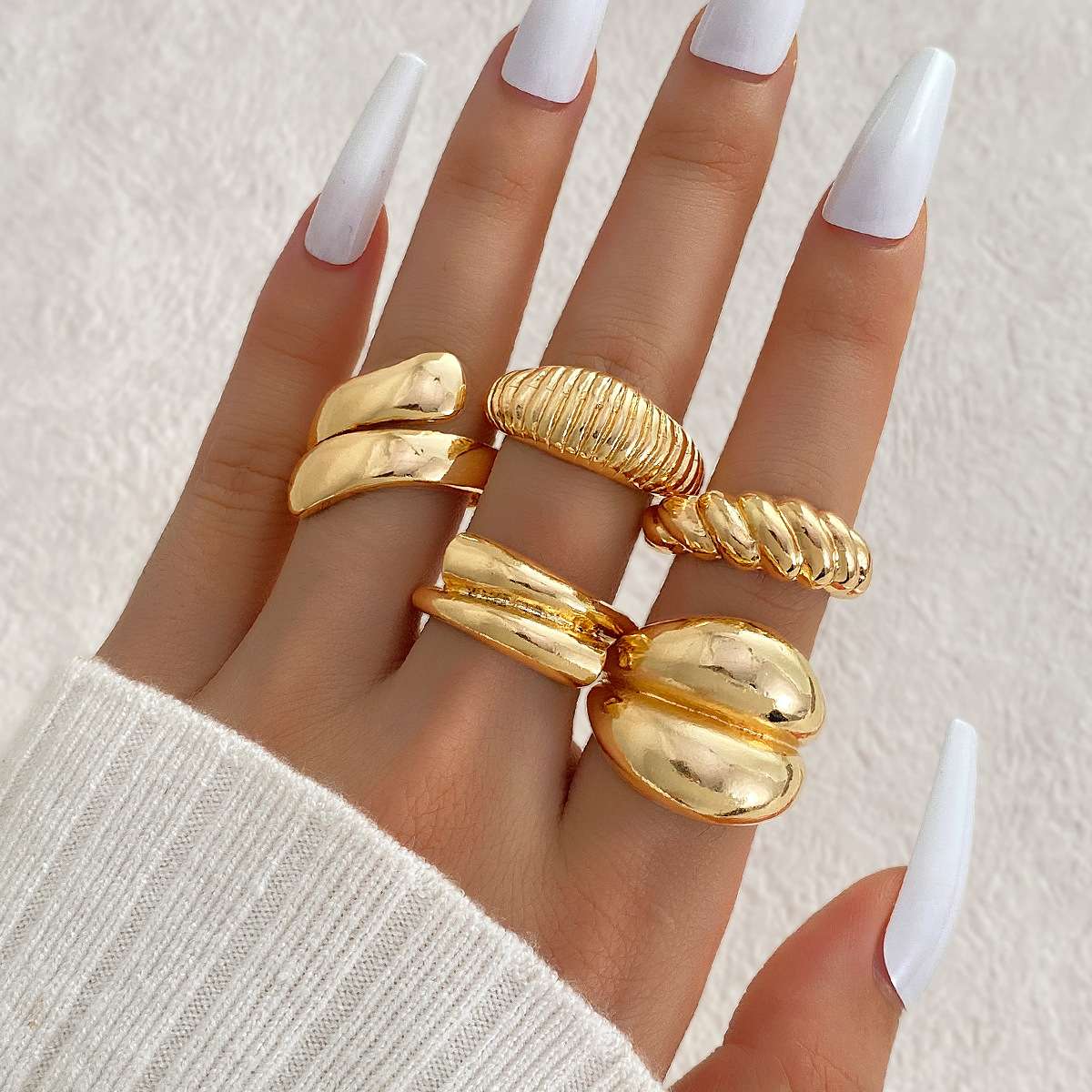 Bold Gold Statement Rings Collection image 2