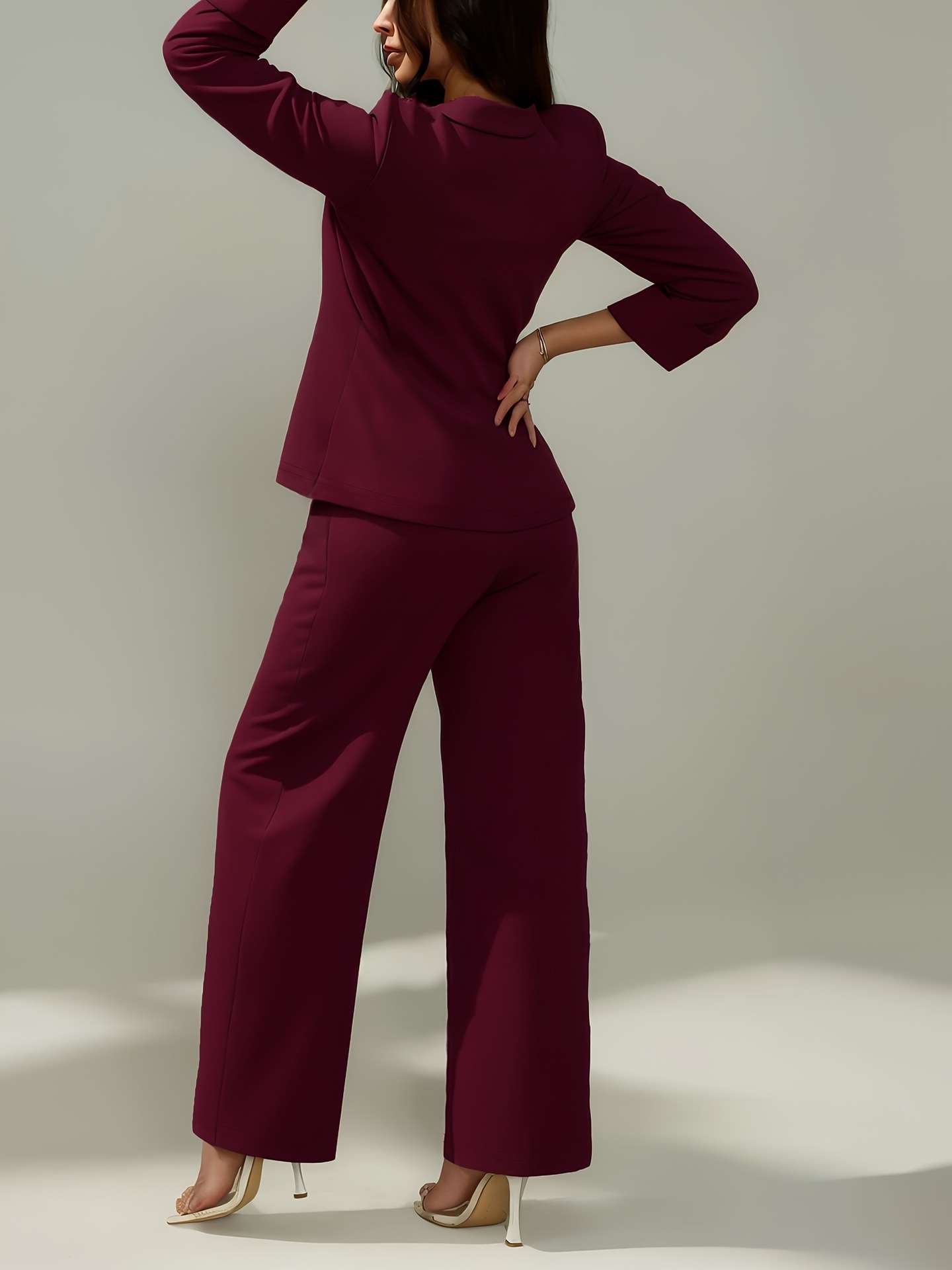 Elegant Wide-Leg Pants and Blouse Set image 2