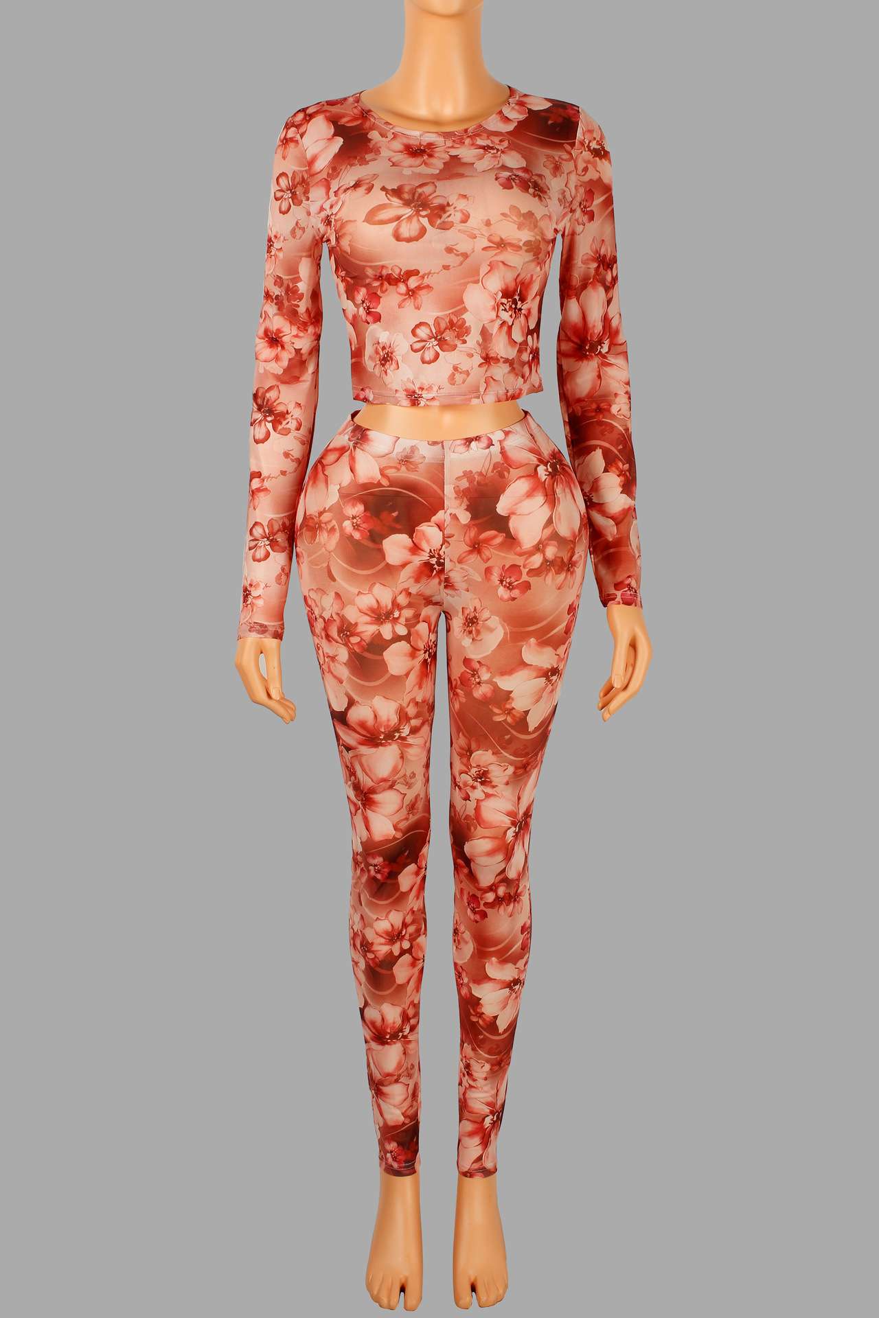 Floral Two-Piece Set with  Top & High-Waisted Pants image 5