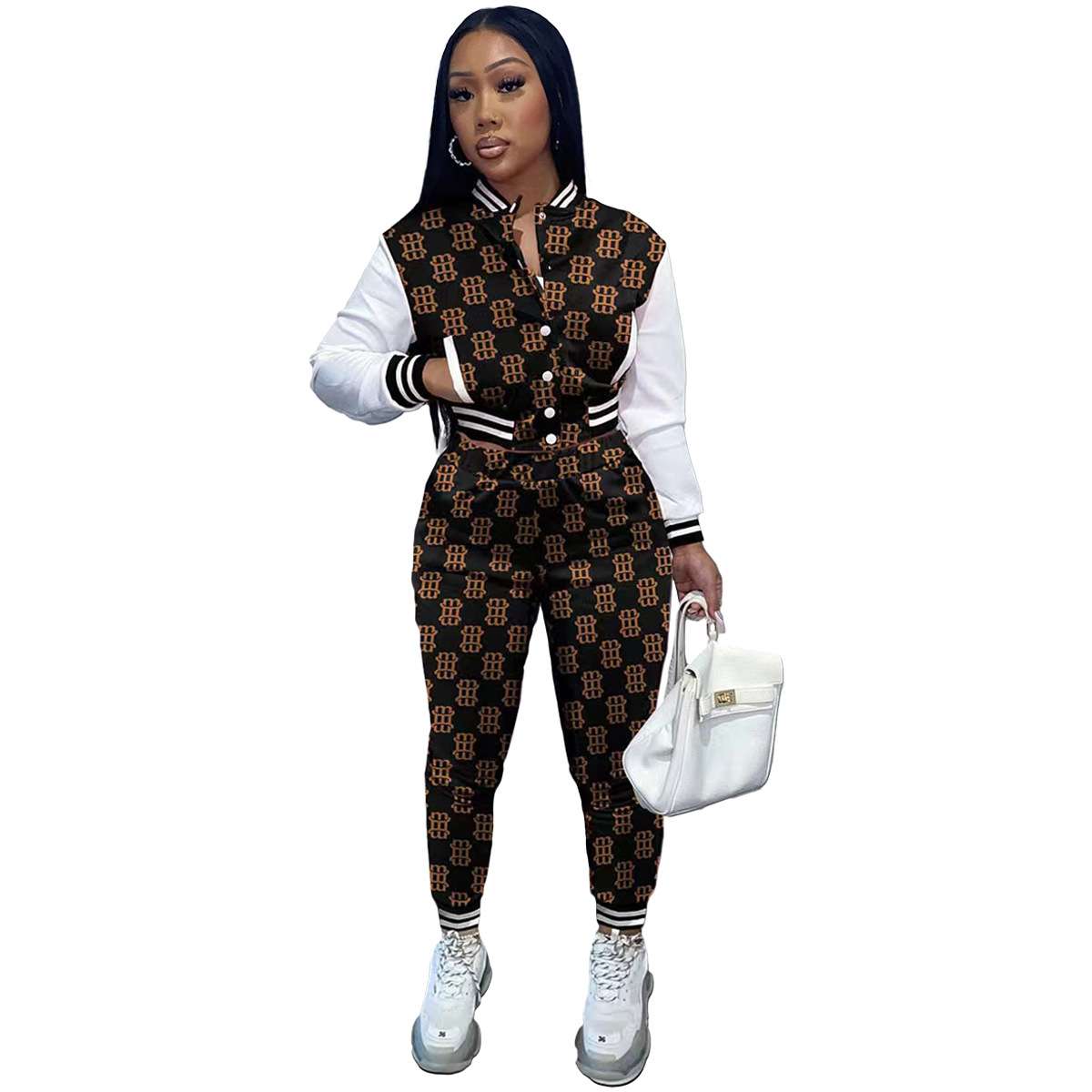 Printed Varsity Luxe Two Piece Set image 3