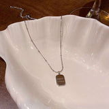 Silver Chain Necklace with Pendant image 4