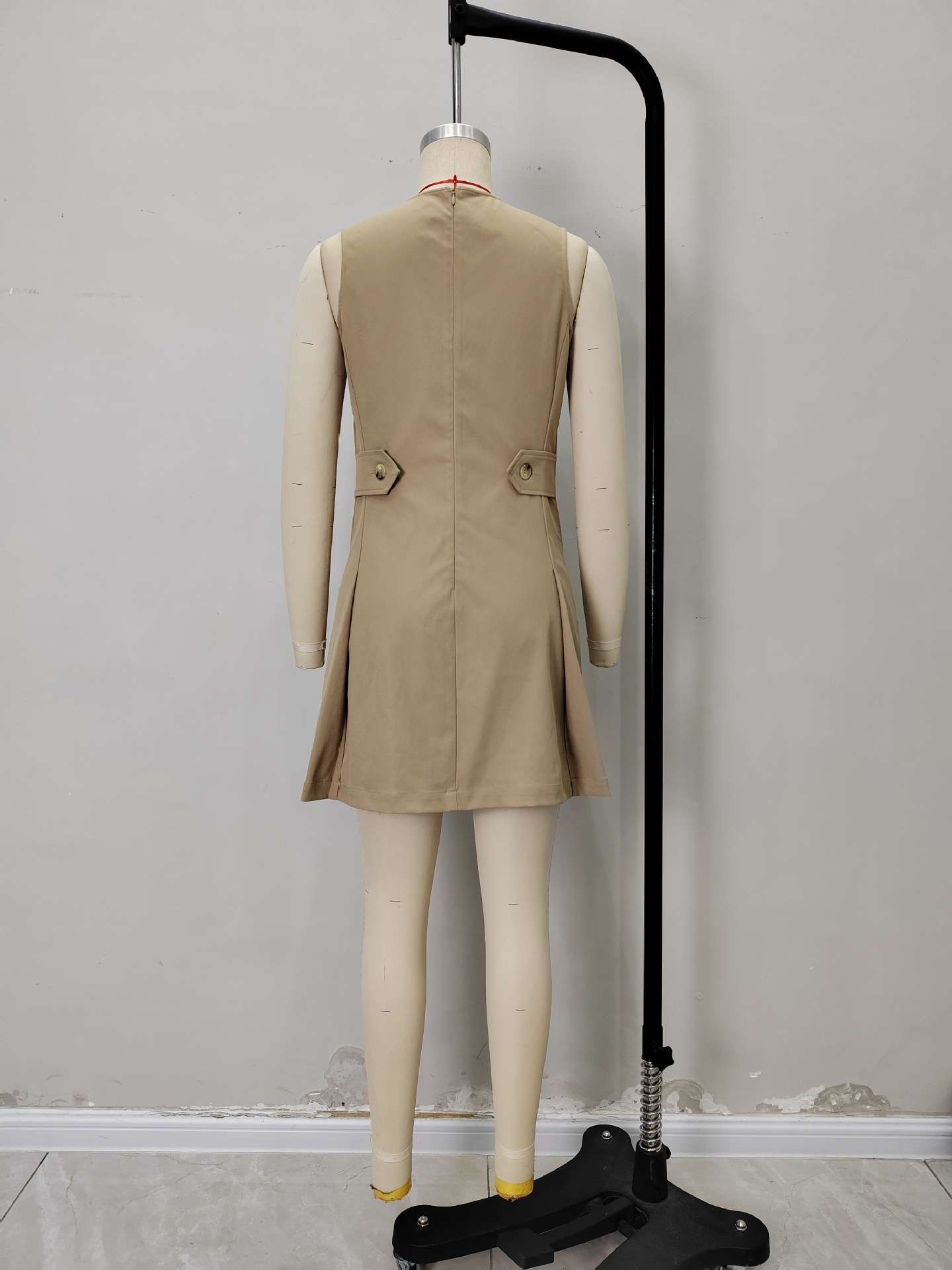 Sleeveless Lace-Up Pocket Dress image 6