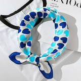 Floral Scarf with Daisy Print - Free Size, Multi Blue image