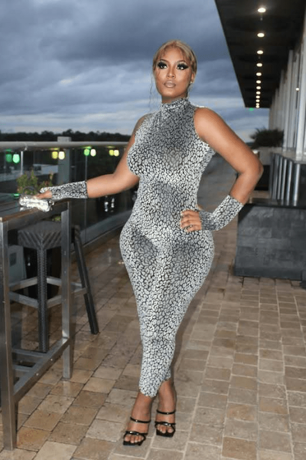 Elegant Animal Print Jumpsuit - L, Black image