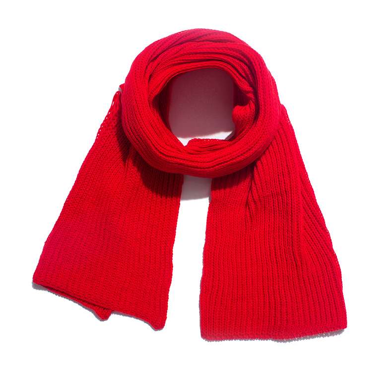 Elegant solid knit scarf warm for winter image 3