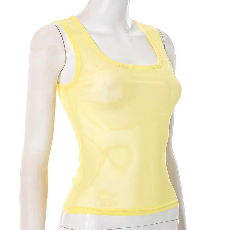 Yellow Sheer Tank Top image 3