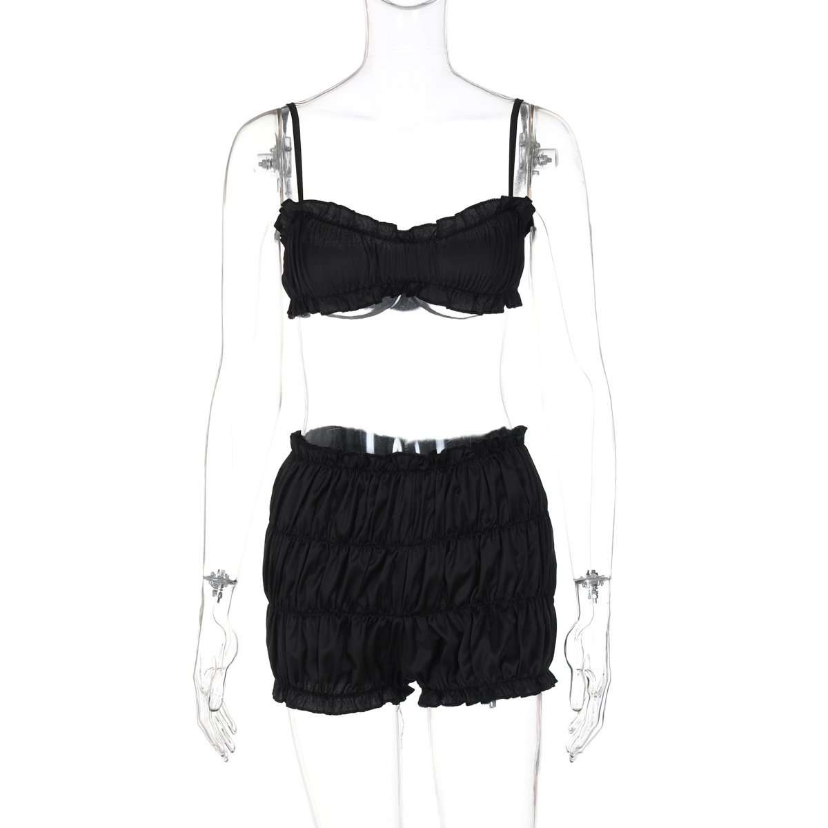 2-Piece Summer Ruched Sleeveless Crop Camisole & Shorts image 6