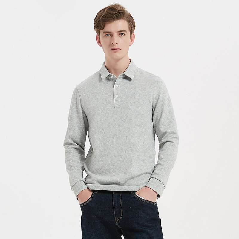 Long Sleeve Polo Shirt for Men image 5