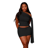 One-Shoulder Mini Skirt Set image 2