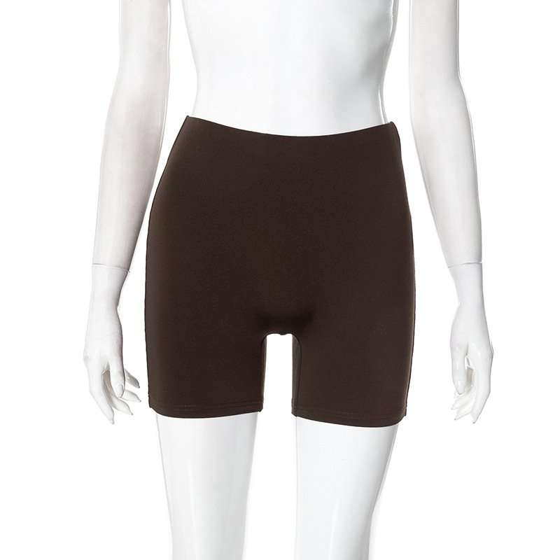 Solid Skinny Stretchy Shorts image 3