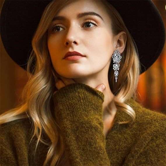 White Contemporary Drop Earrings image 0