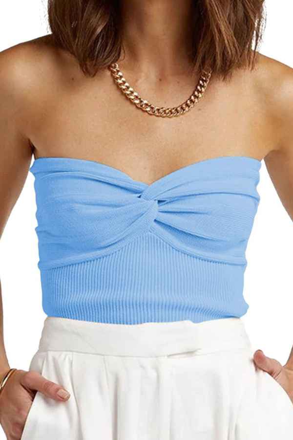 Sexy Solid Color Off Shoulder Knitted Fashion Crop Top image 14
