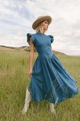 Elegant Button-Down Midi Dress image 1