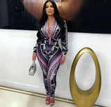 Geometric Print Zipper Front Two Piece Set image 1