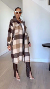 Chic Oversized Plaid Coat image 0