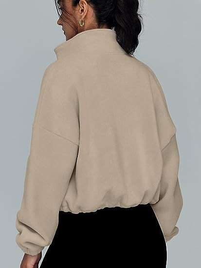 Stand Collar Oversized Zip-Up Sweatshirts image 6