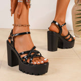 Patent Leather Platform High-Heel Sandals image 0