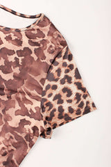 Leopard Print Crop Top & Flared Pants Set image 5