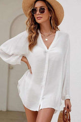 Button-Down Long Sleeve Beach Tunic image 0