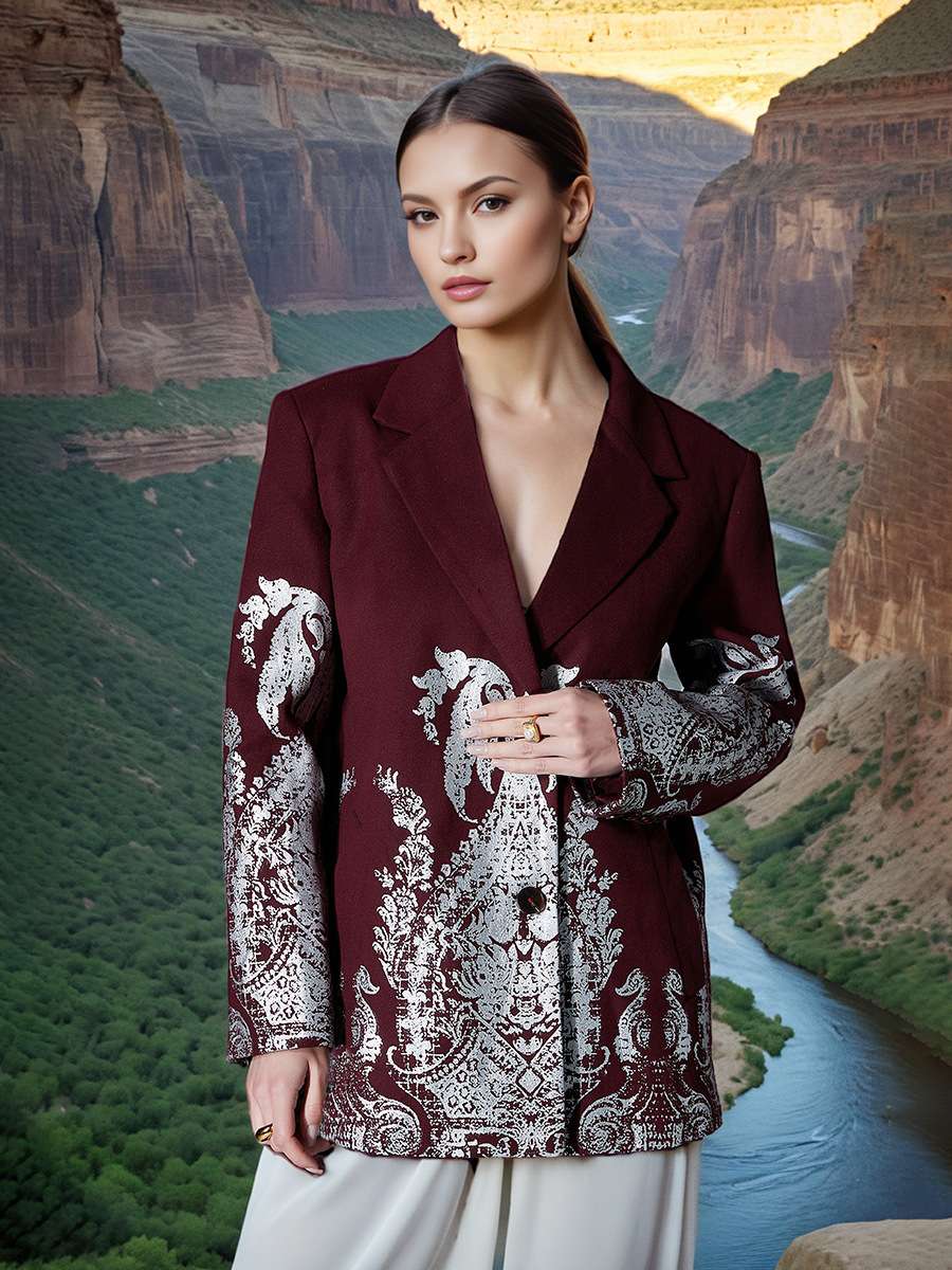 Sequin Beads Decorative Suit Jacket image 2