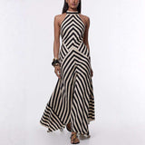 Geometric Striped Maxi Dress image 2