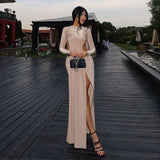Cropped Top & Skirt with Side Slit & Cutouts - L, Beige image