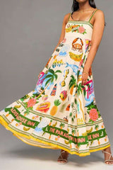 Colorful Summer Beach Dress - M, Multi Green image