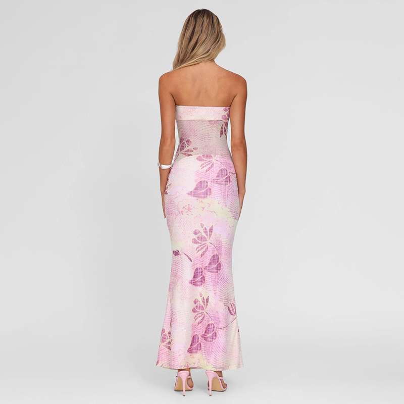 Floral Strapless Maxi Dress image 5